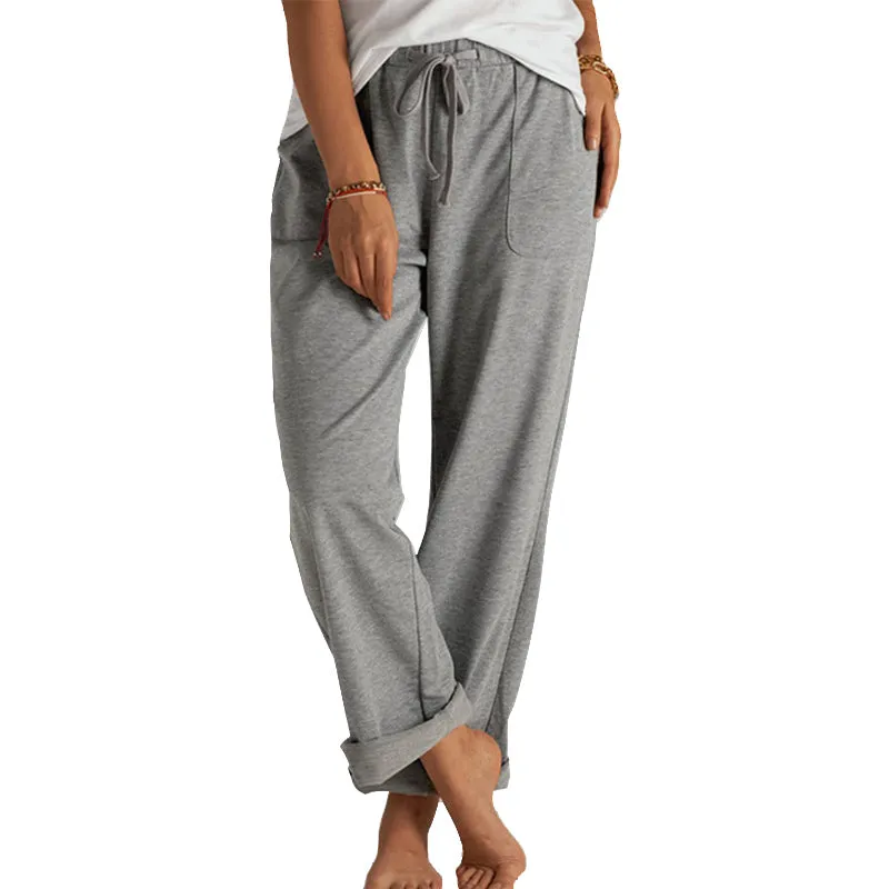 Loose knit trousers with laces - stylish comfort