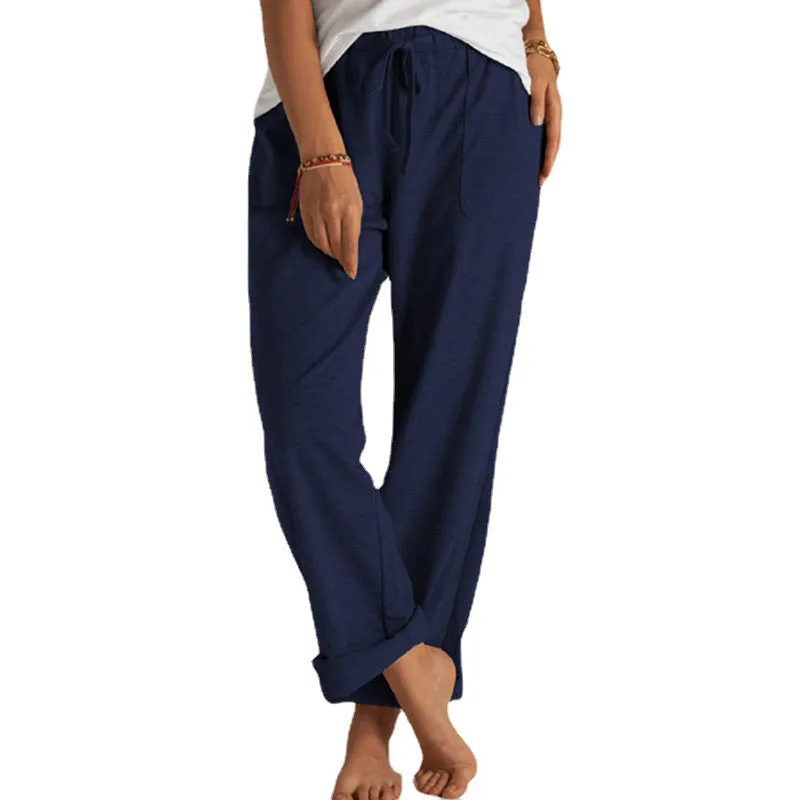 Loose knit trousers with laces - stylish comfort