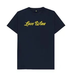 Love Wins organic cotton  T-shirt, Navy, Grey, White, Black