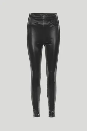 Mabel Vinyl Coated Black Leggings