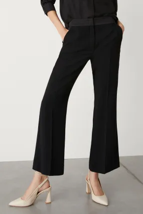 Marella Belair 2413131063200 Black Crepe Kick Flare Trousers