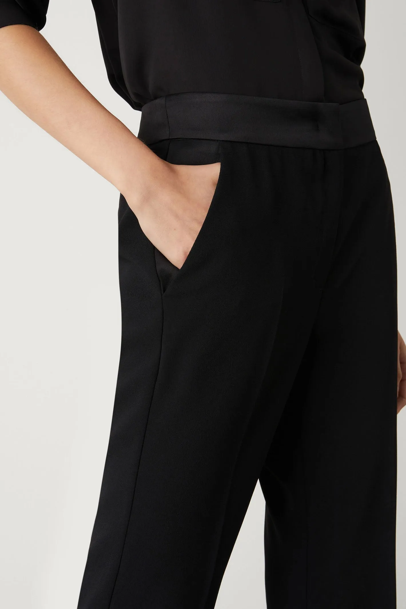Marella Belair 2413131063200 Black Crepe Kick Flare Trousers