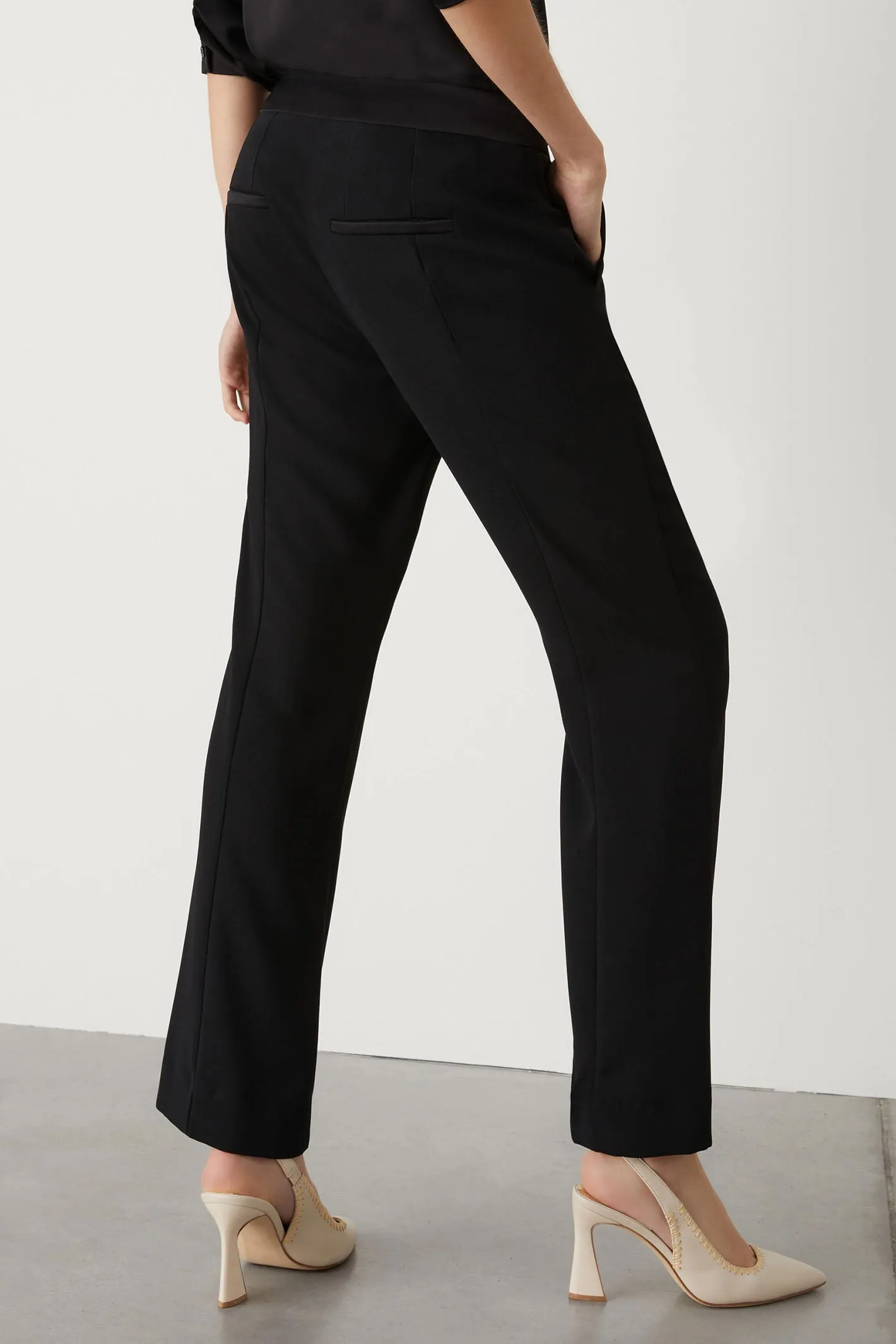 Marella Belair 2413131063200 Black Crepe Kick Flare Trousers