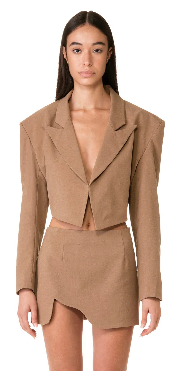 Marilyn Crop Jacket - Beige