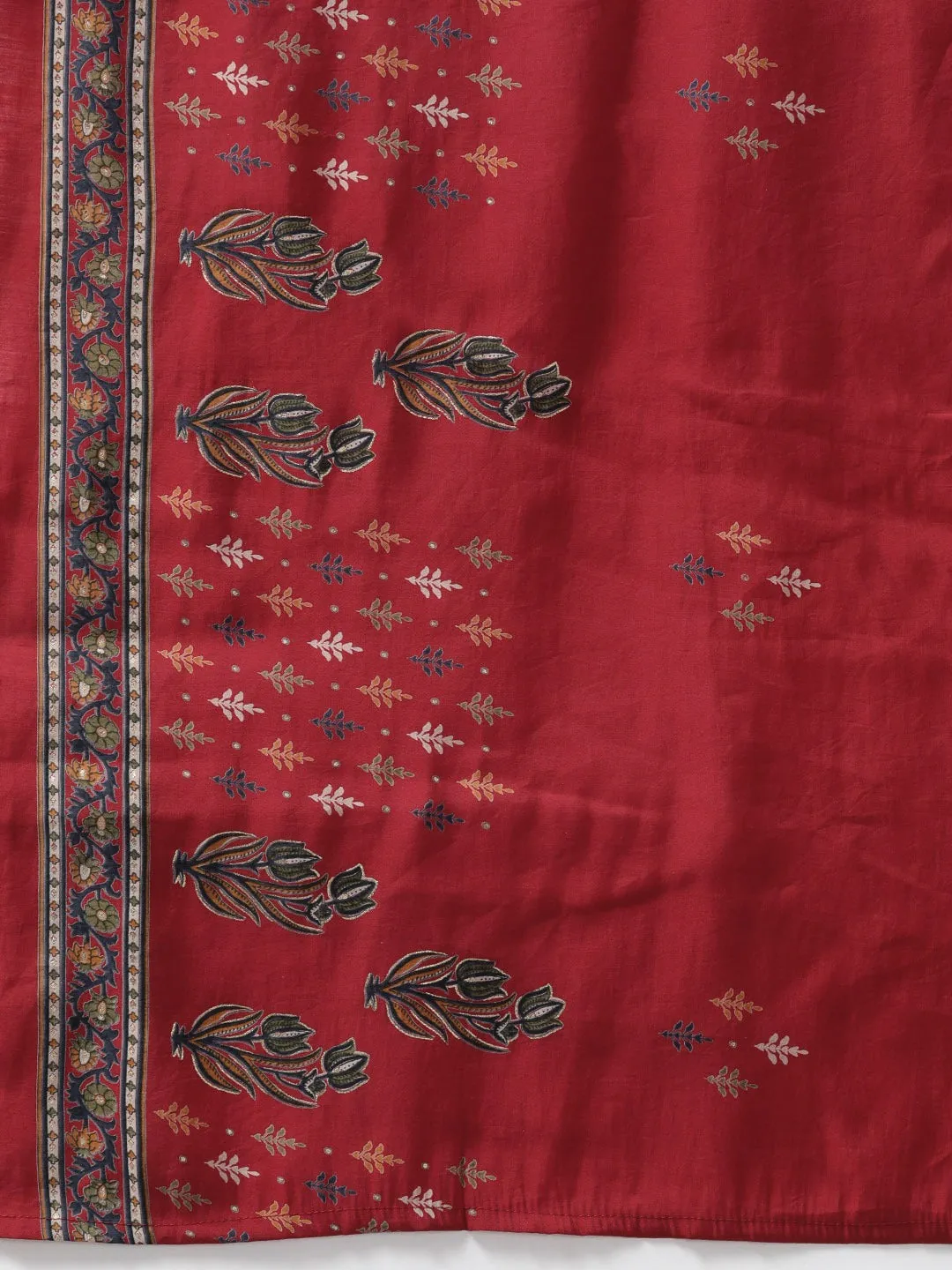 Maroon Embroidered Dupatta Set