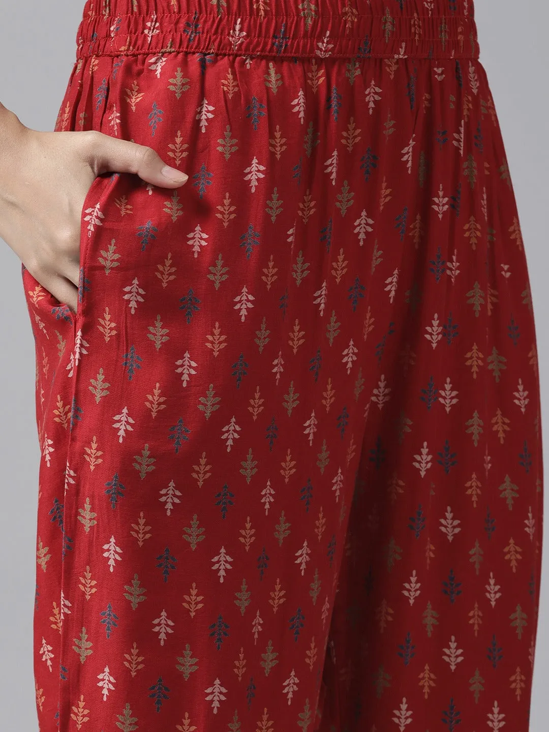 Maroon Embroidered Dupatta Set