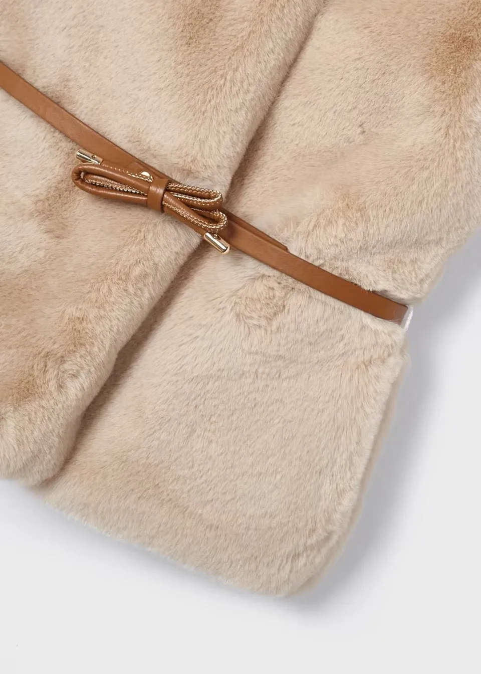 Mayoral Girls Fur Gilet 4315 Beige