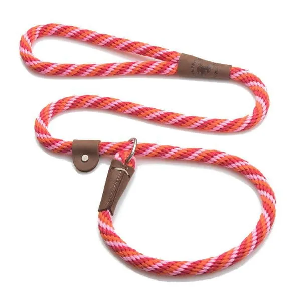 Mendota Rope Dog Slip Lead  3/8 inch wide for smaller dogs -  Range of colours