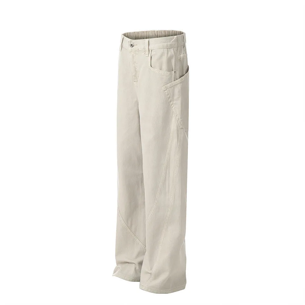 Men's American-style Solid Color Straight Jeans