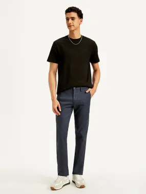 Men's Dark Blue Slim Fit Trousers
