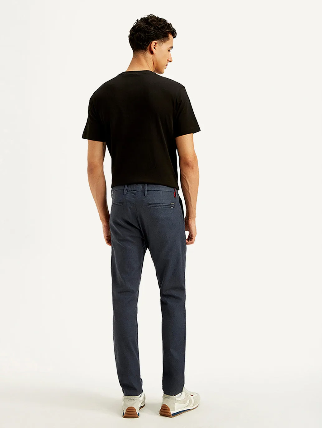 Men's Dark Blue Slim Fit Trousers
