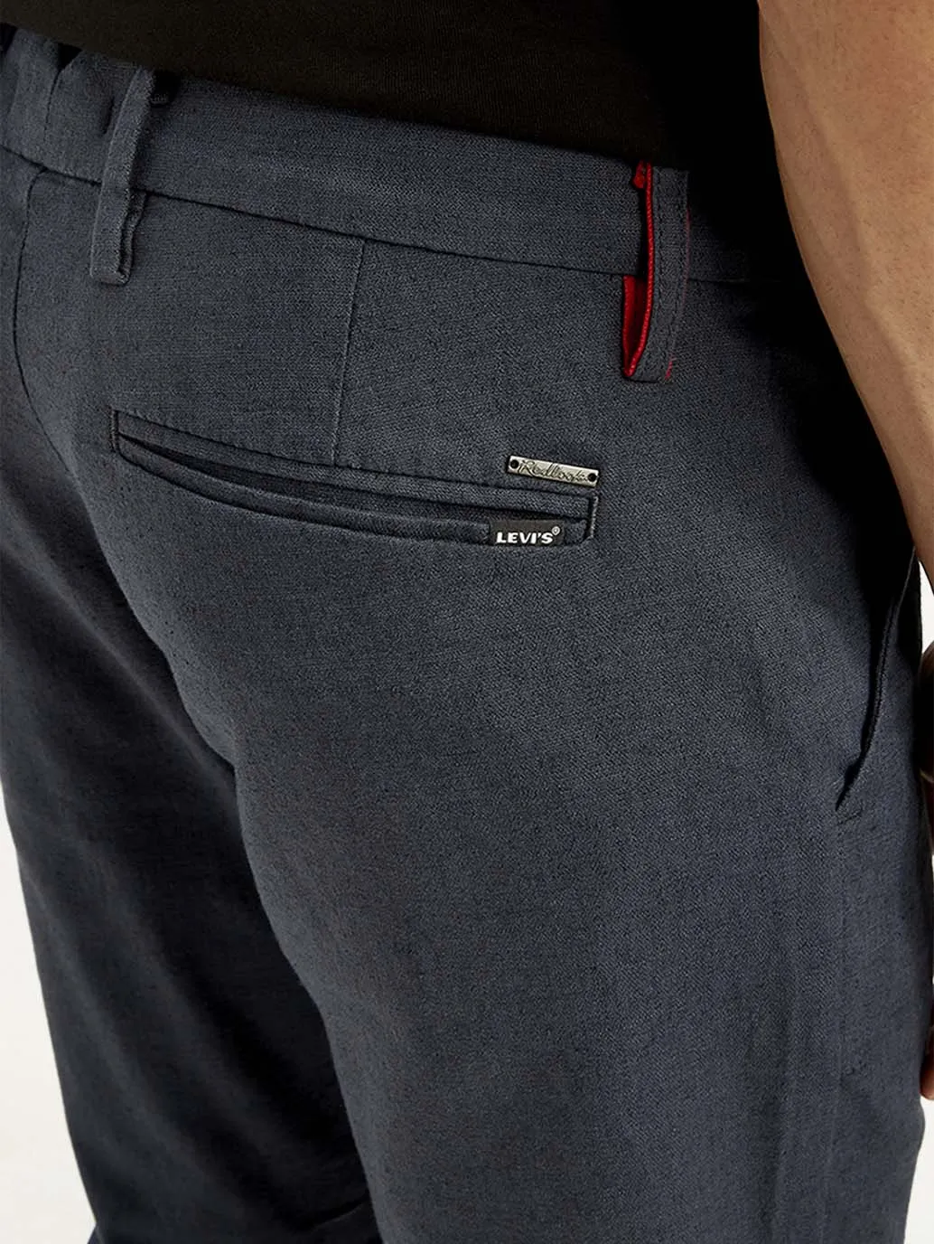 Men's Dark Blue Slim Fit Trousers
