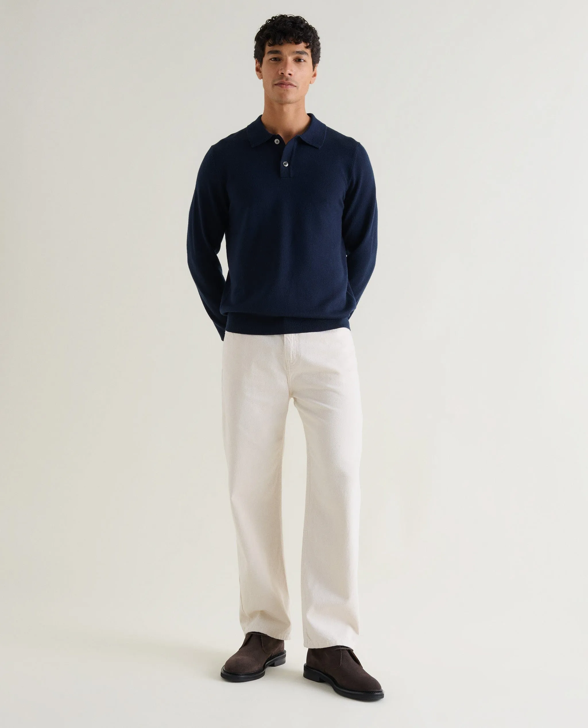 Men's Merino Knitted Polo Jumper