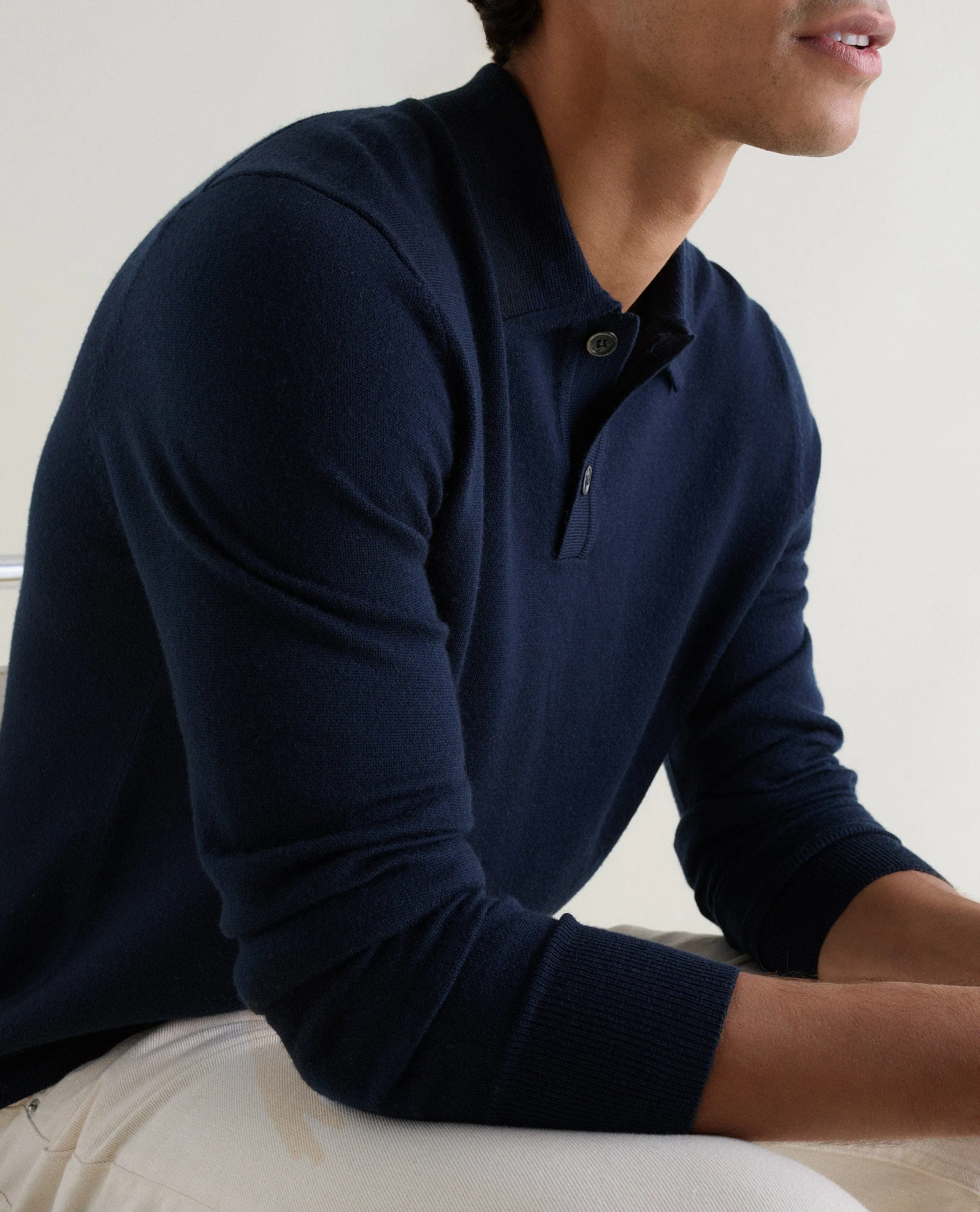 Men's Merino Knitted Polo Jumper