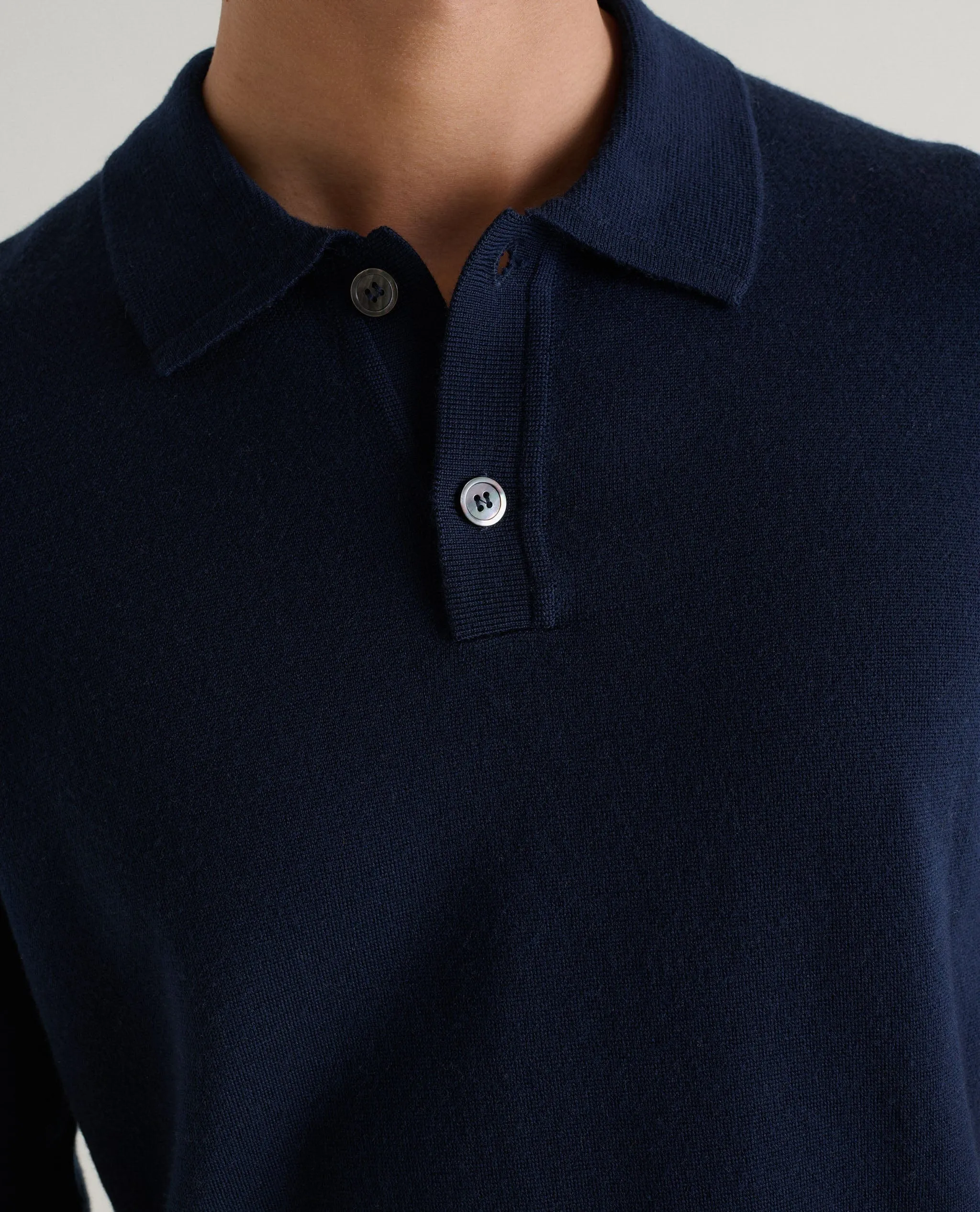 Men's Merino Knitted Polo Jumper