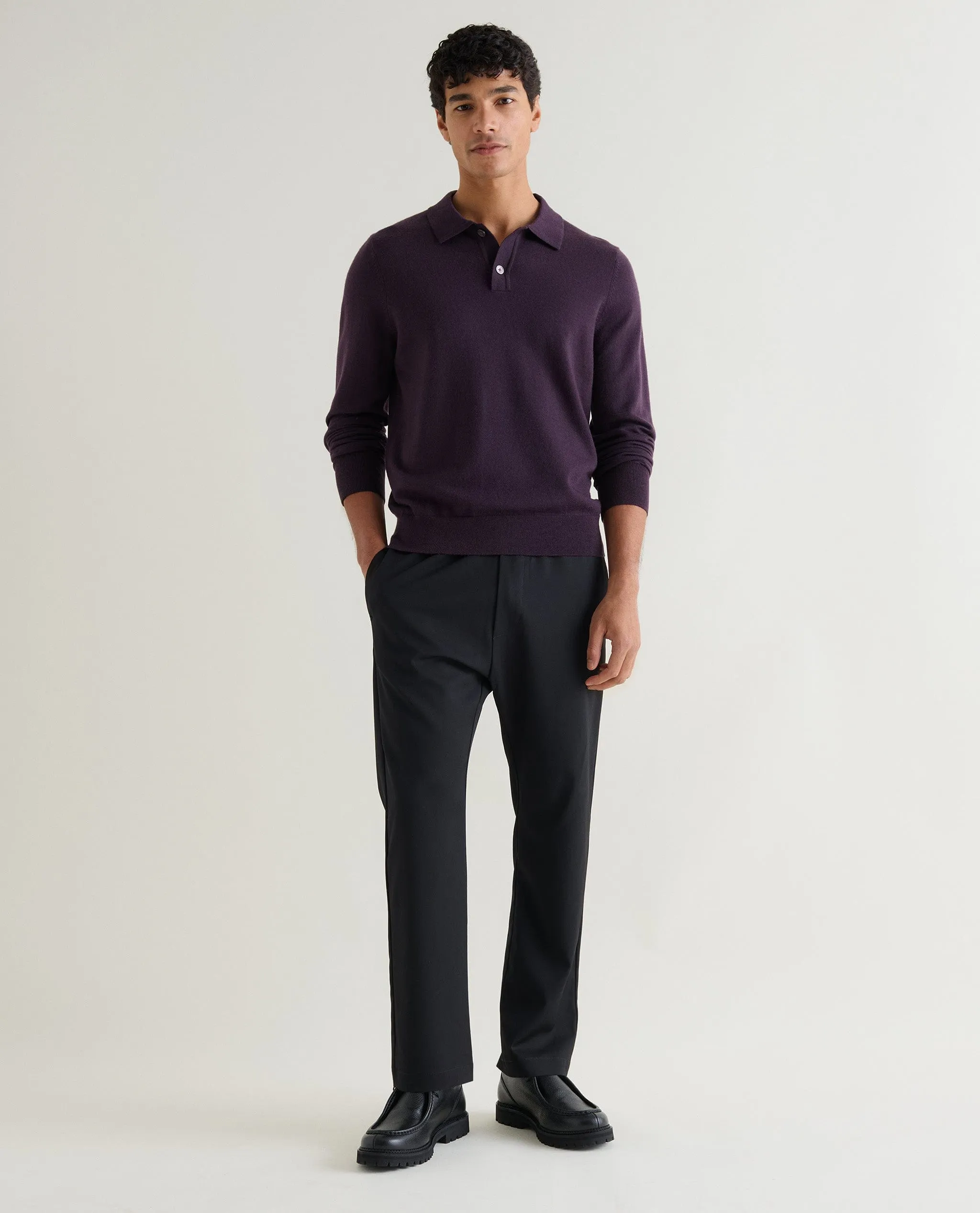 Men's Merino Knitted Polo Jumper