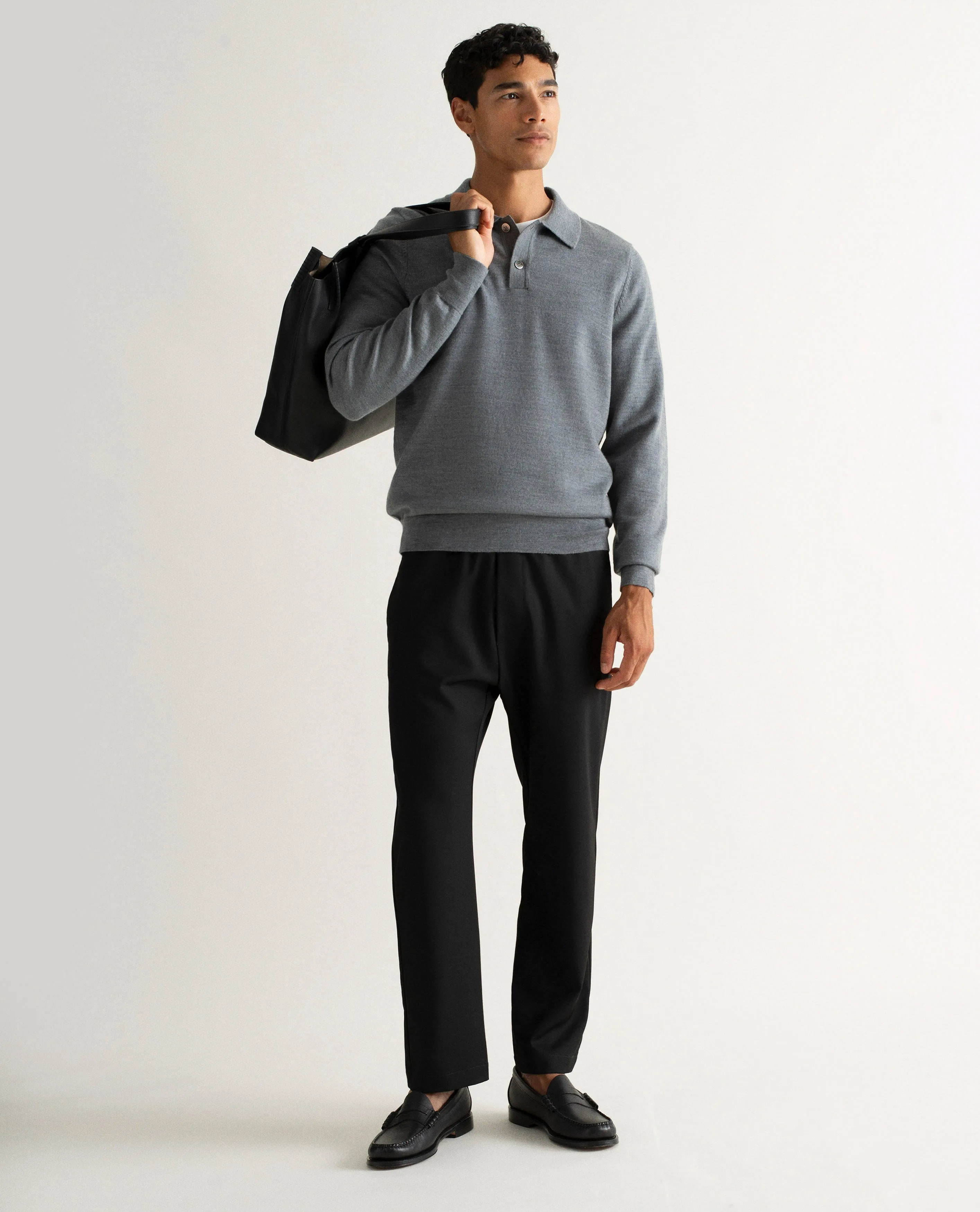 Men's Merino Knitted Polo Jumper