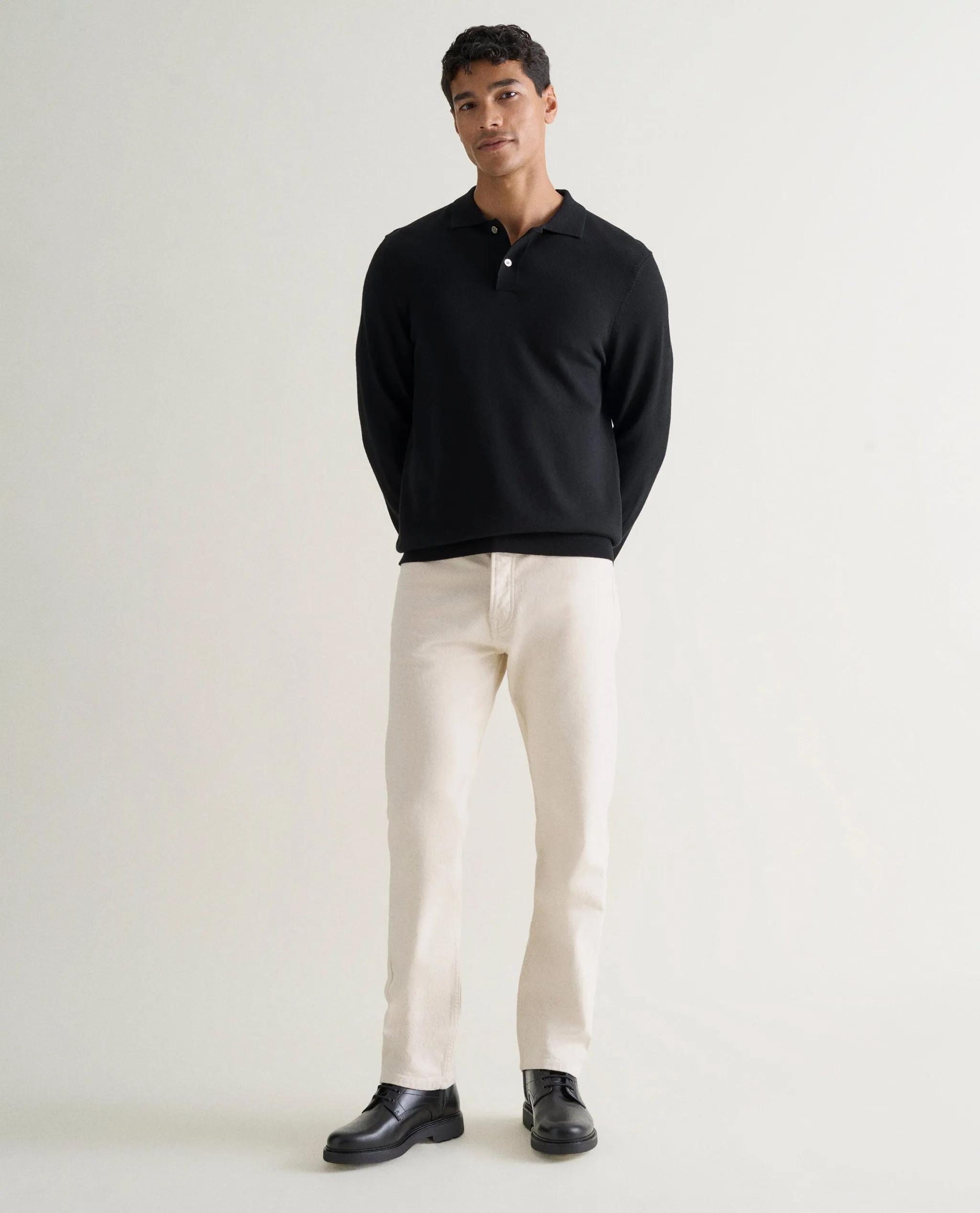 Men's Merino Knitted Polo Jumper