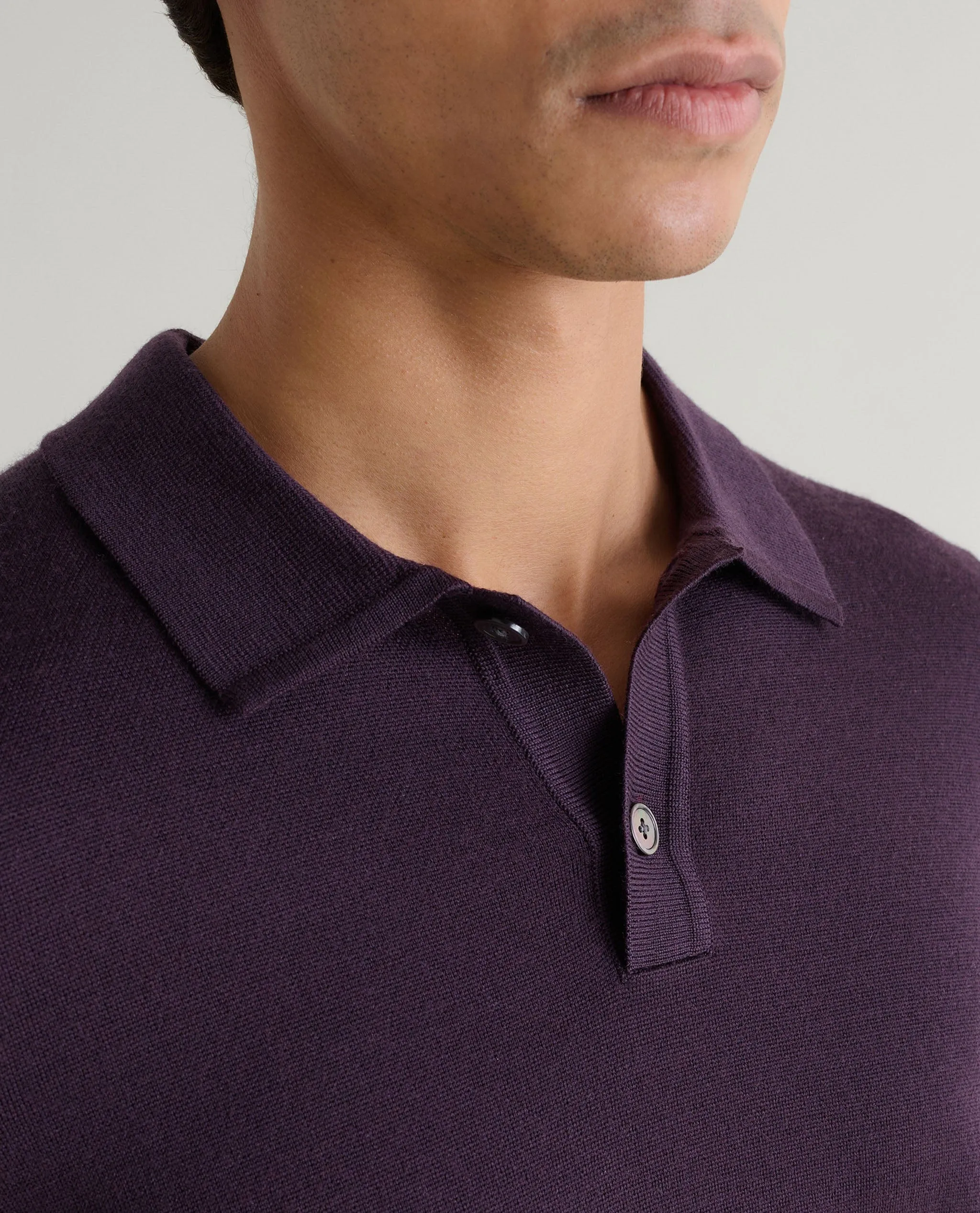 Men's Merino Knitted Polo Jumper