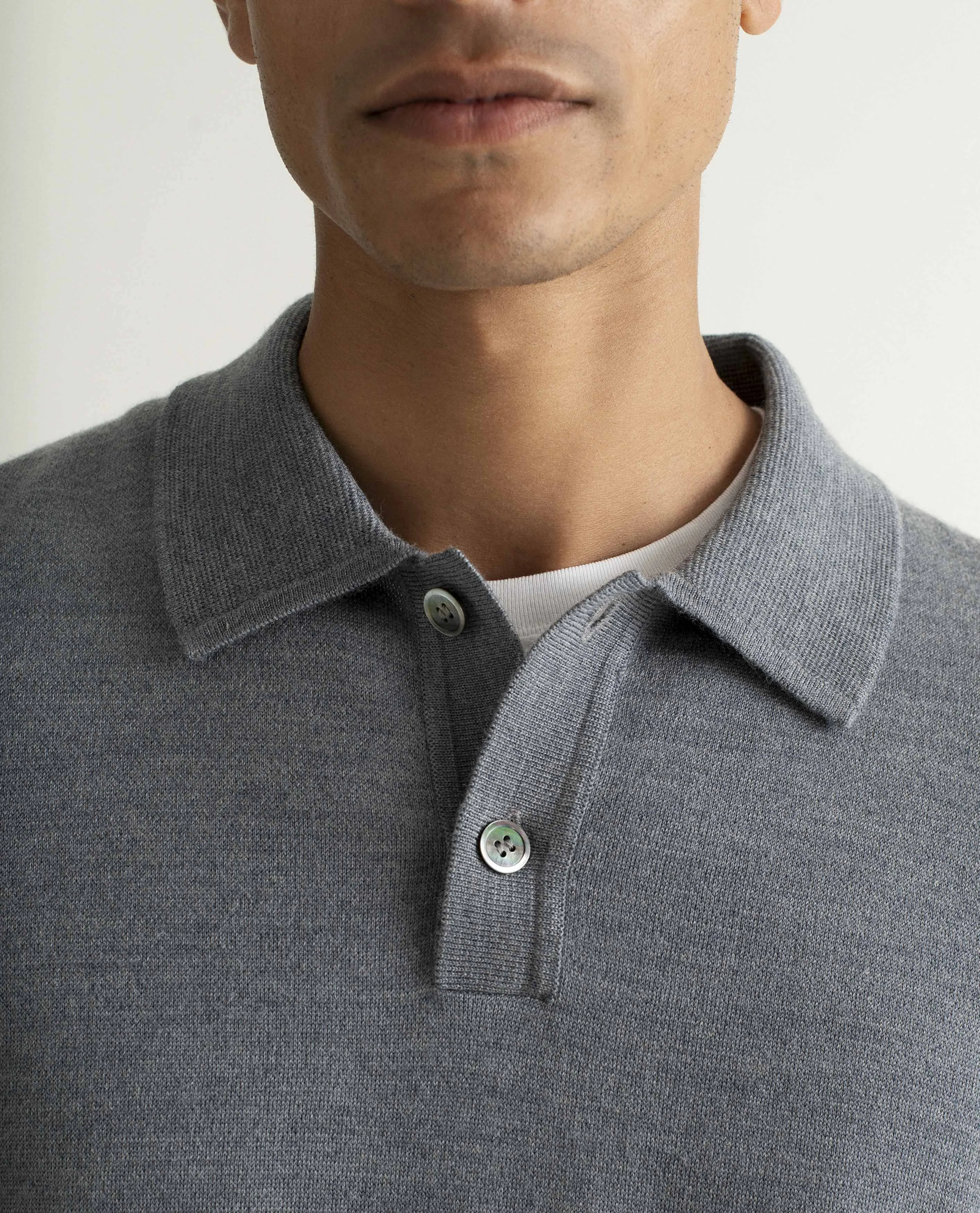 Men's Merino Knitted Polo Jumper