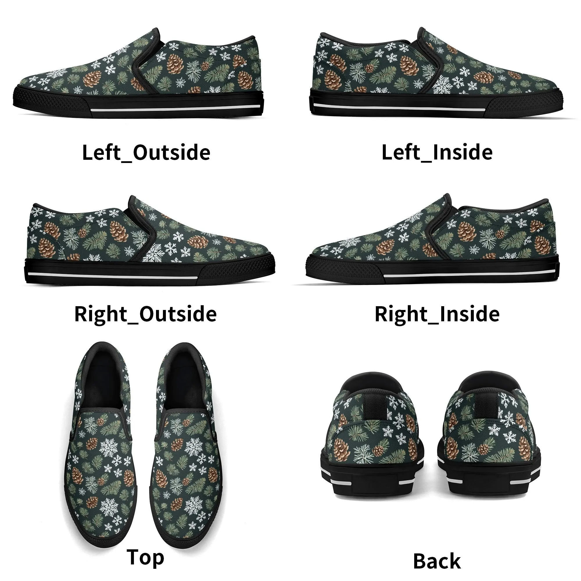 Mens Snowflake Pine Rubber Slip On Shoes