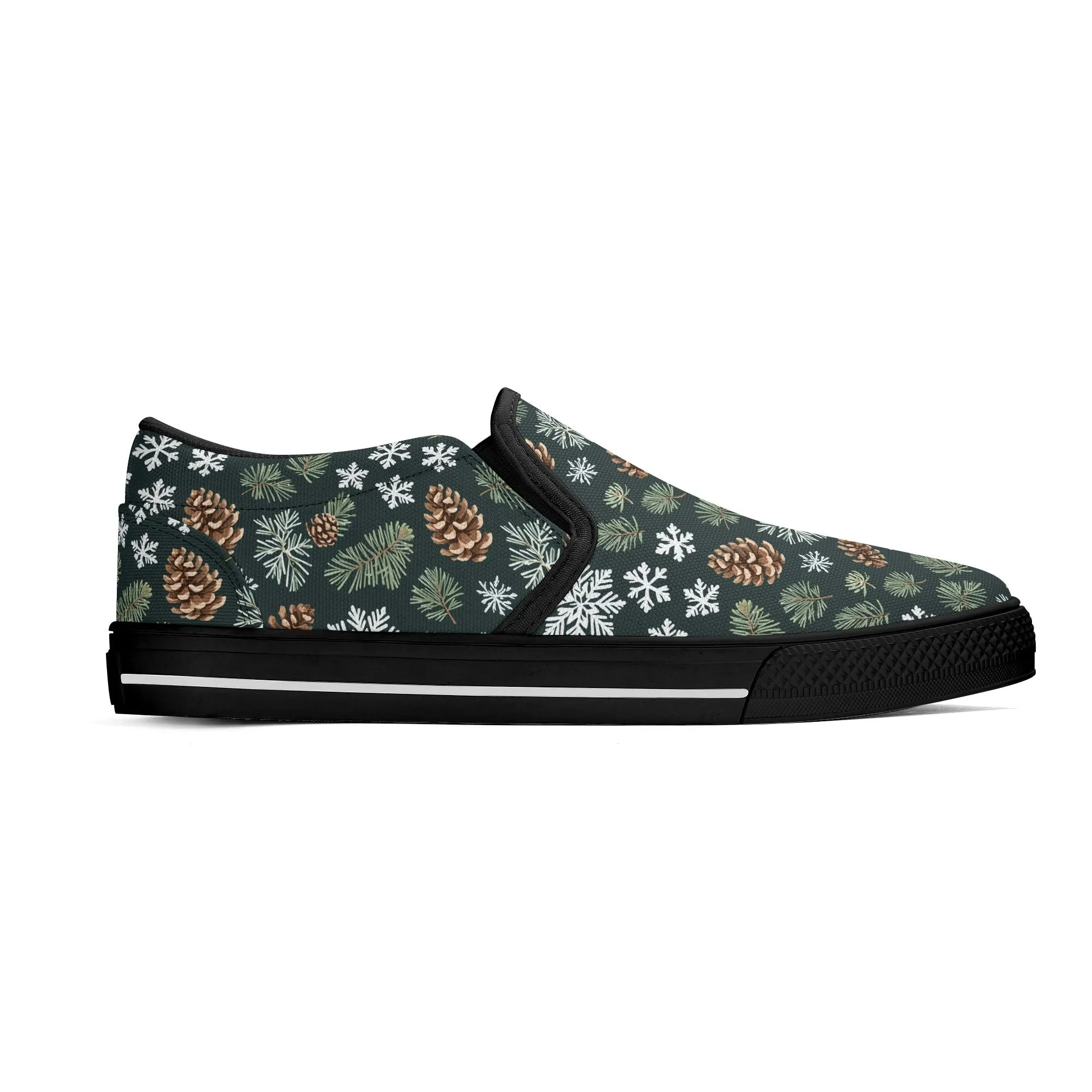 Mens Snowflake Pine Rubber Slip On Shoes