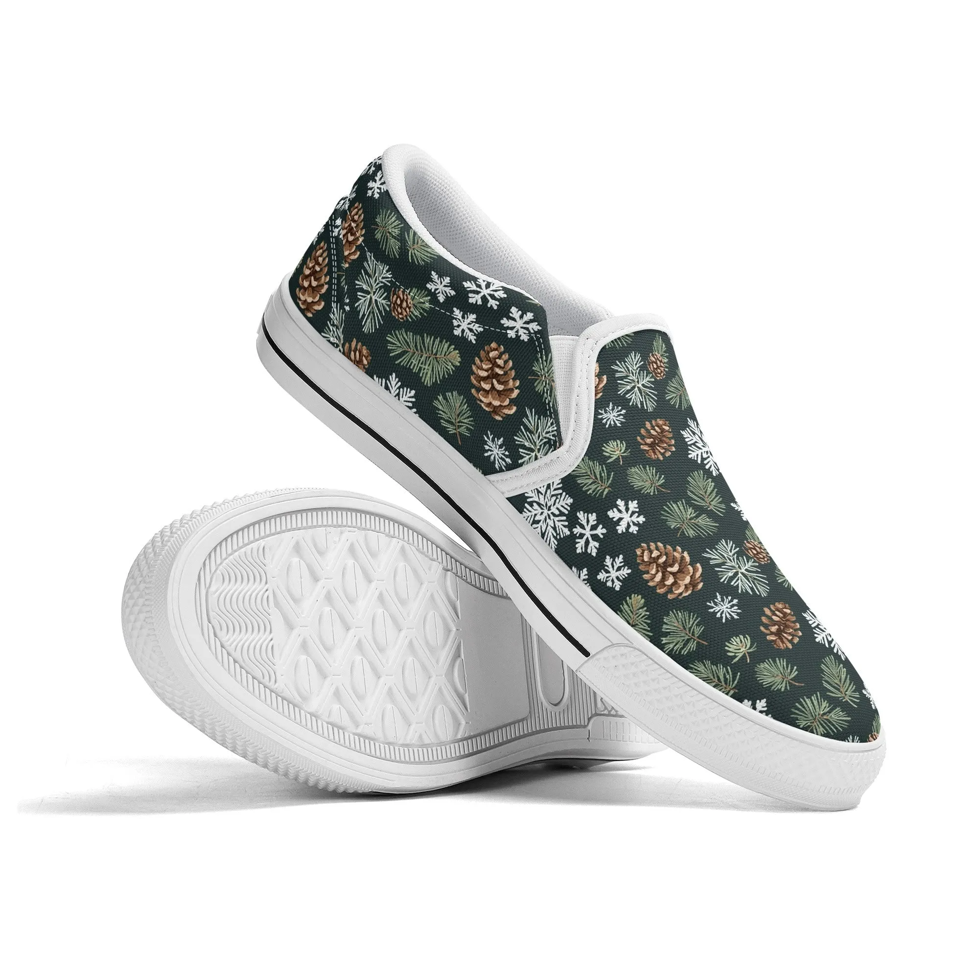 Mens Snowflake Pine Rubber Slip On Shoes