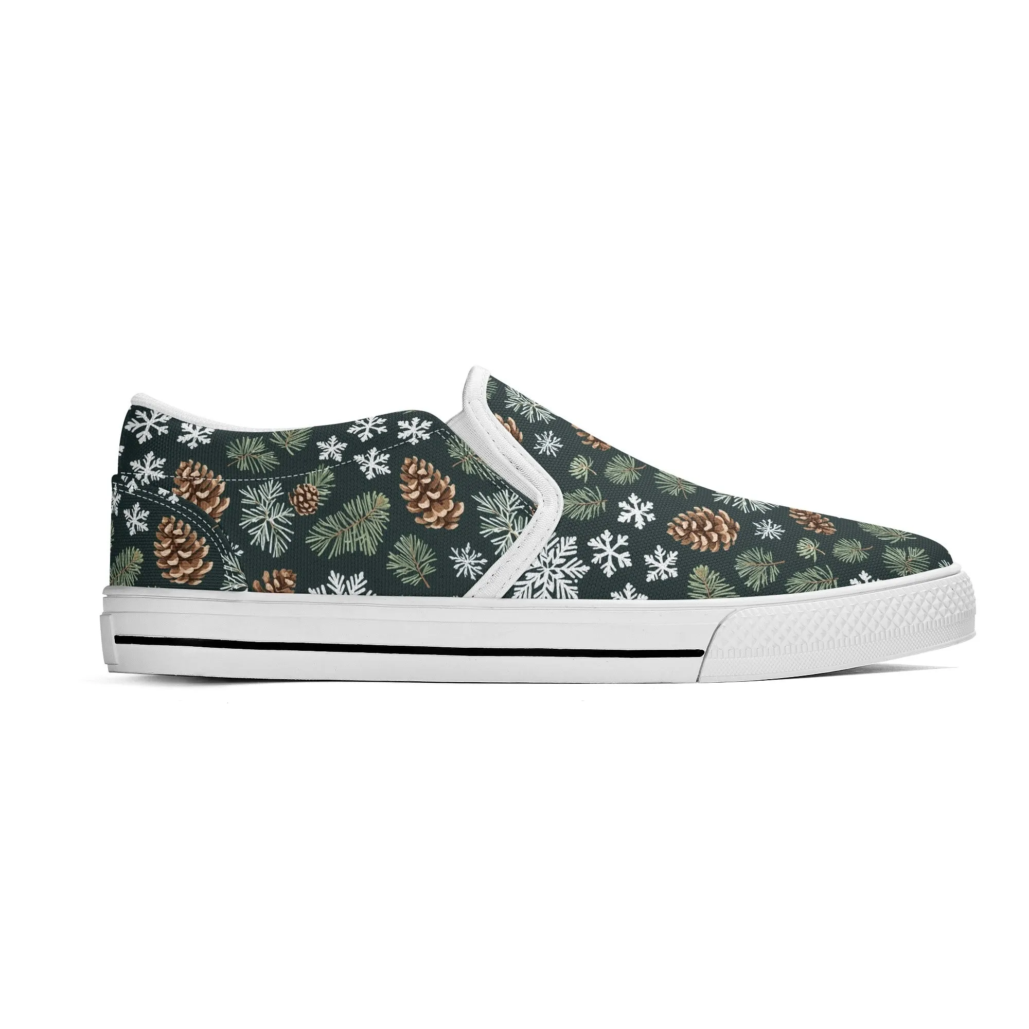 Mens Snowflake Pine Rubber Slip On Shoes