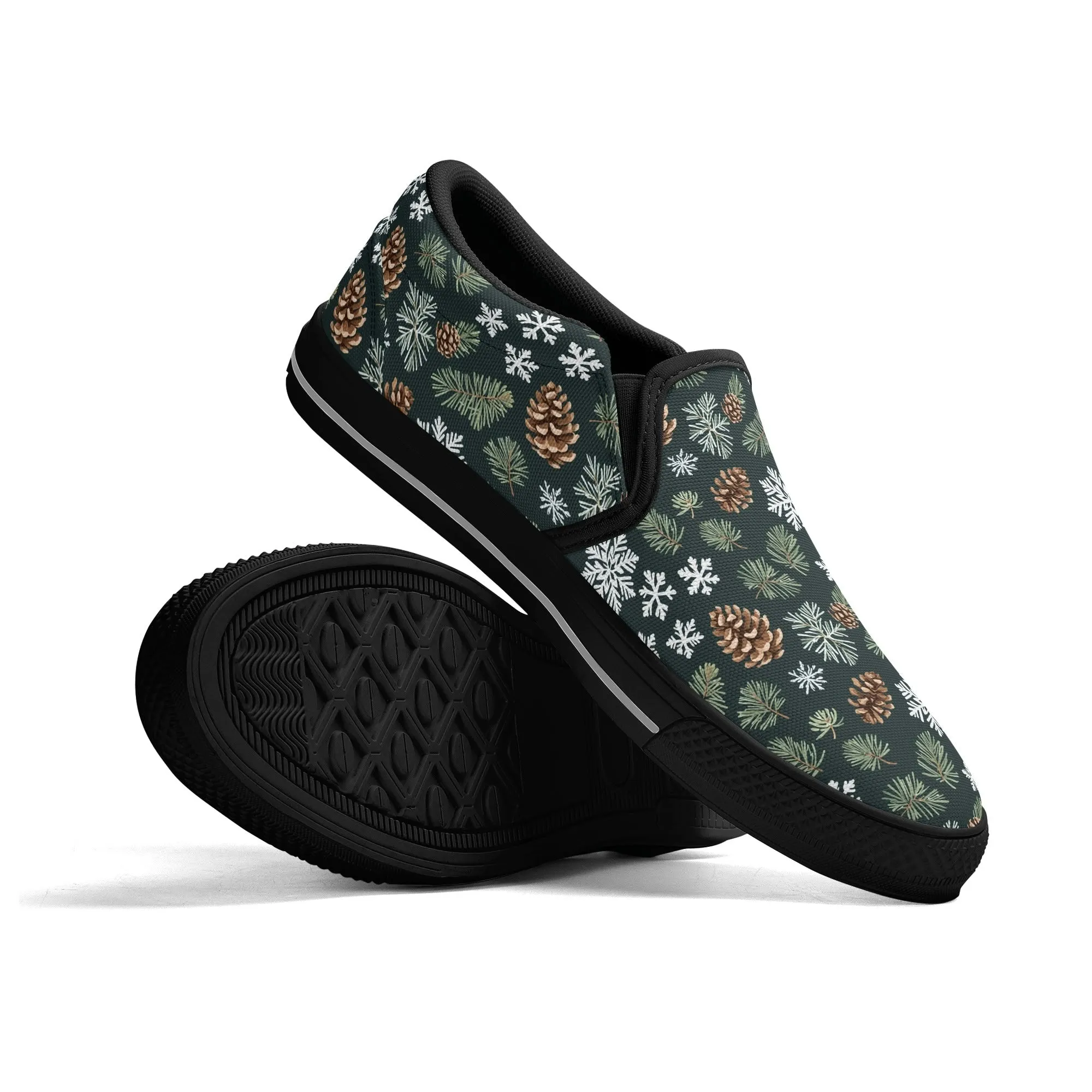 Mens Snowflake Pine Rubber Slip On Shoes
