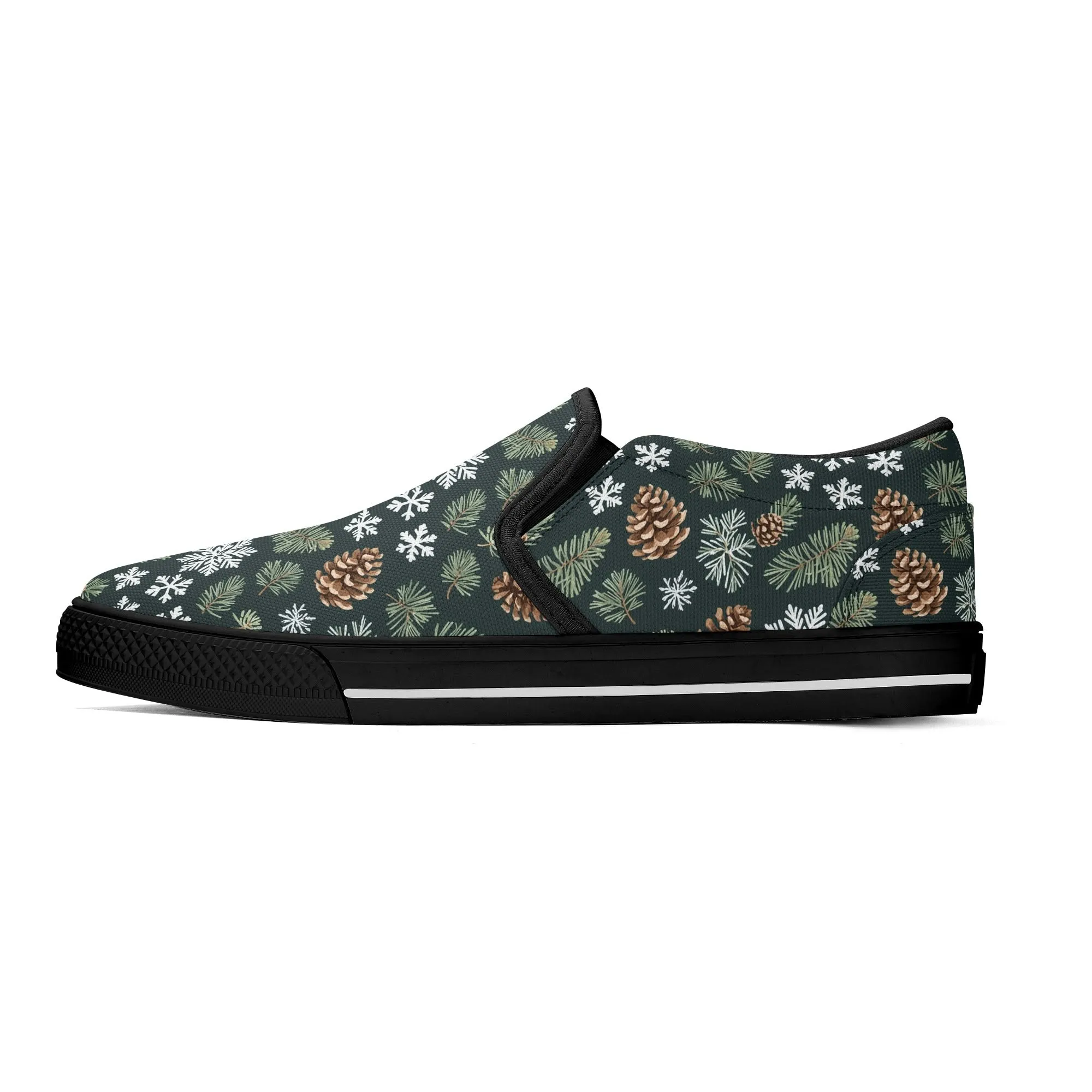 Mens Snowflake Pine Rubber Slip On Shoes