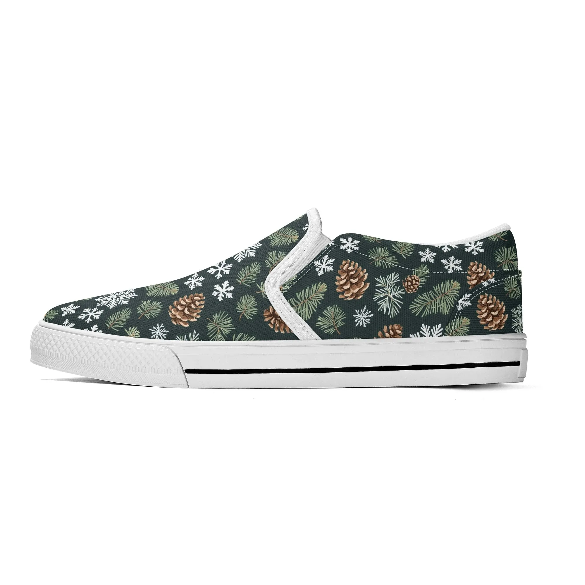Mens Snowflake Pine Rubber Slip On Shoes