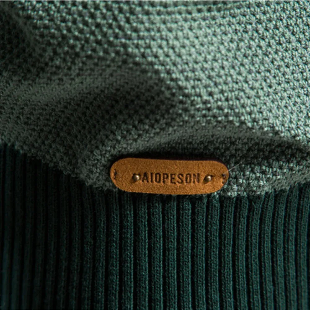 Mens Solid Strip Two Tone Quality Knitted Jumper