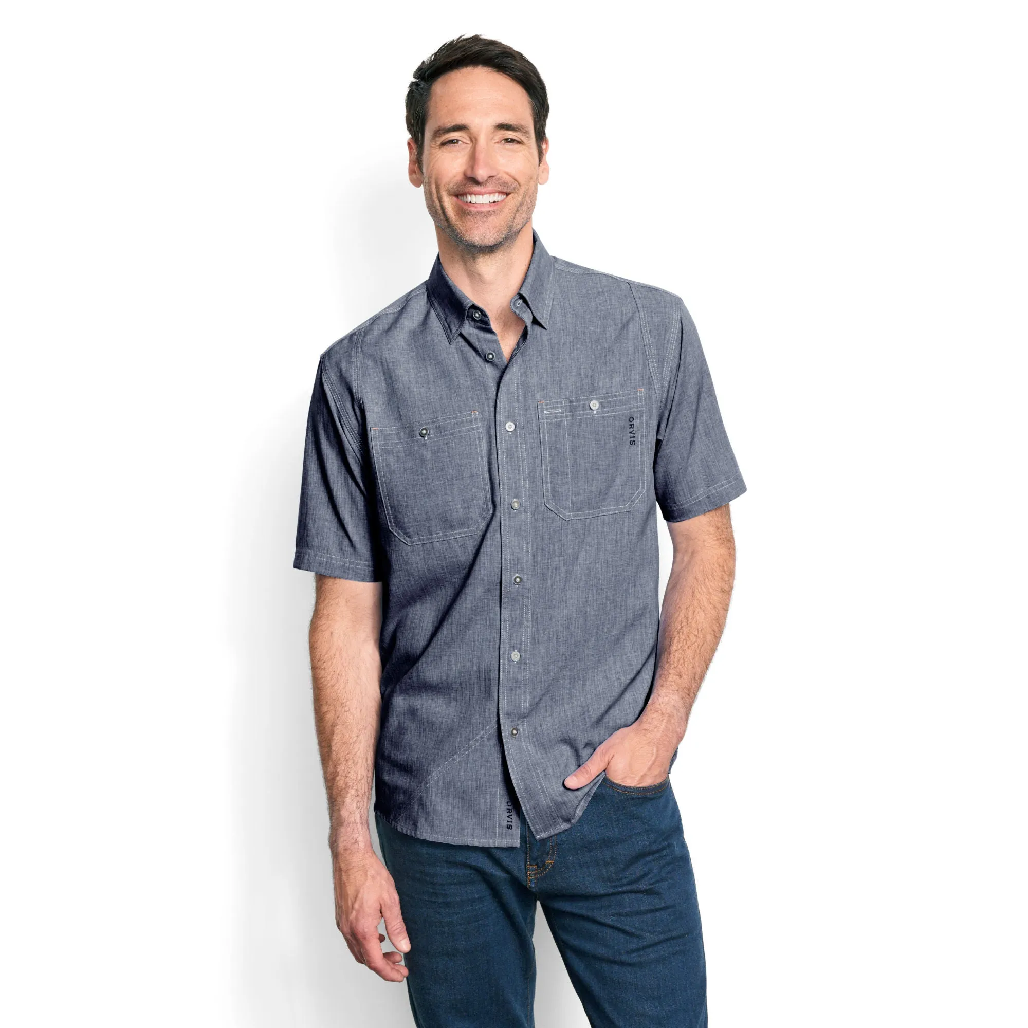 Men’s Tech Chambray Short-Sleeve Work Shirt