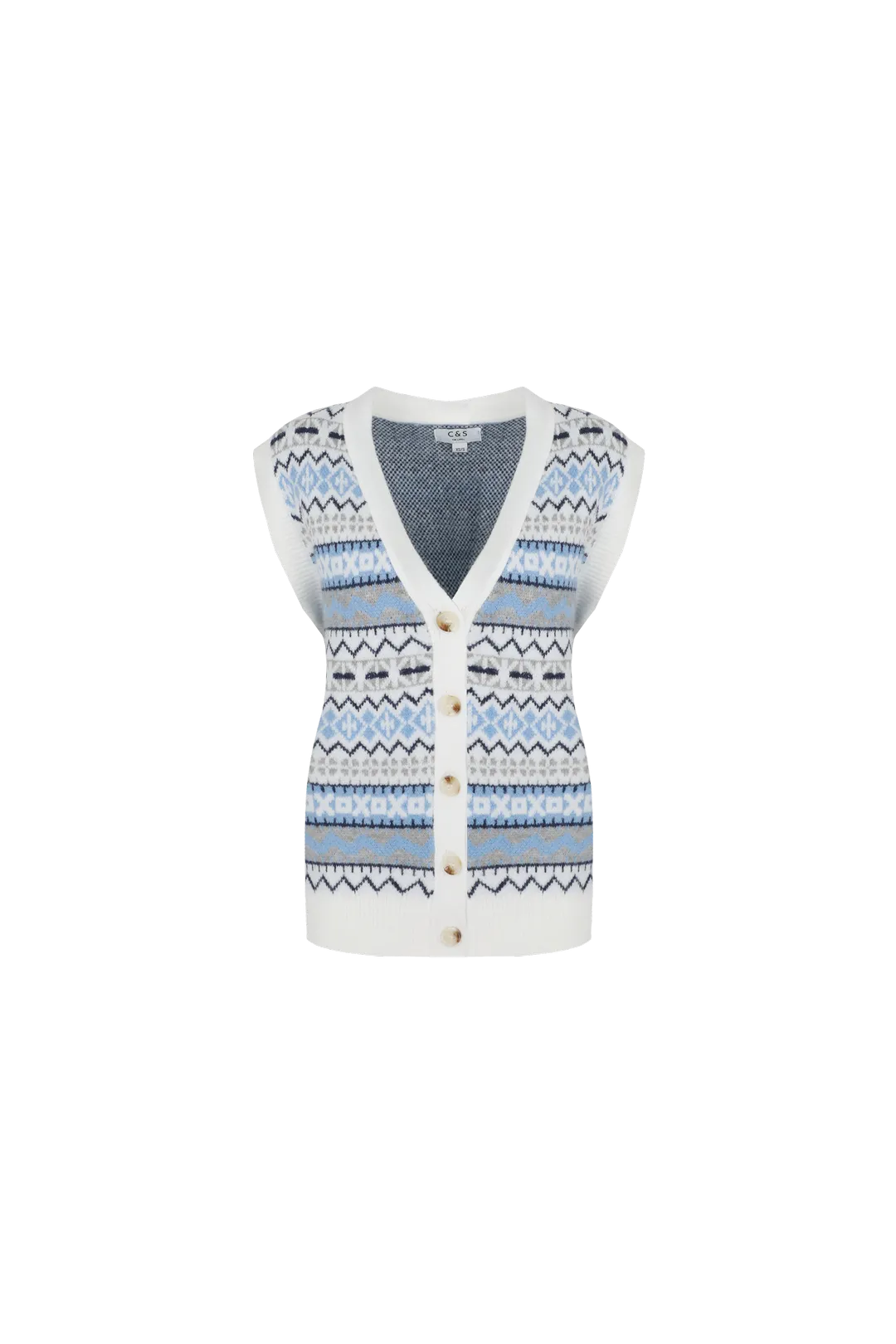 Mirenda gilet | Offwhite/Ice blue