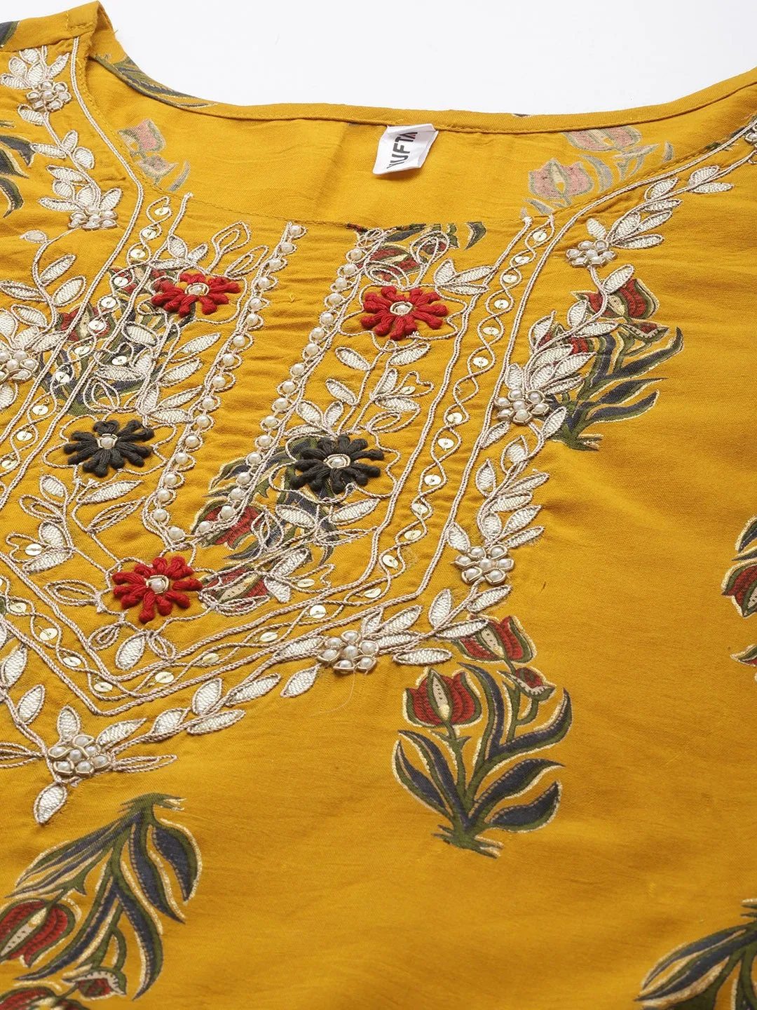 Mustard Embroidered Dupatta Set