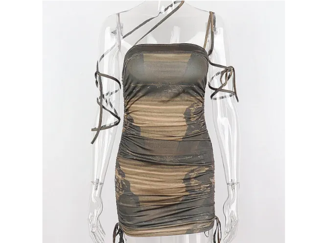 Mystic Shroud Ruched Mini Dress - Grunge Fairycore Bodycon cyber goth clothing Cyberpunk Clothing Dark Academia Cyber Fashion Edgy Clothing Alt Clothing Egirl Y2k Top