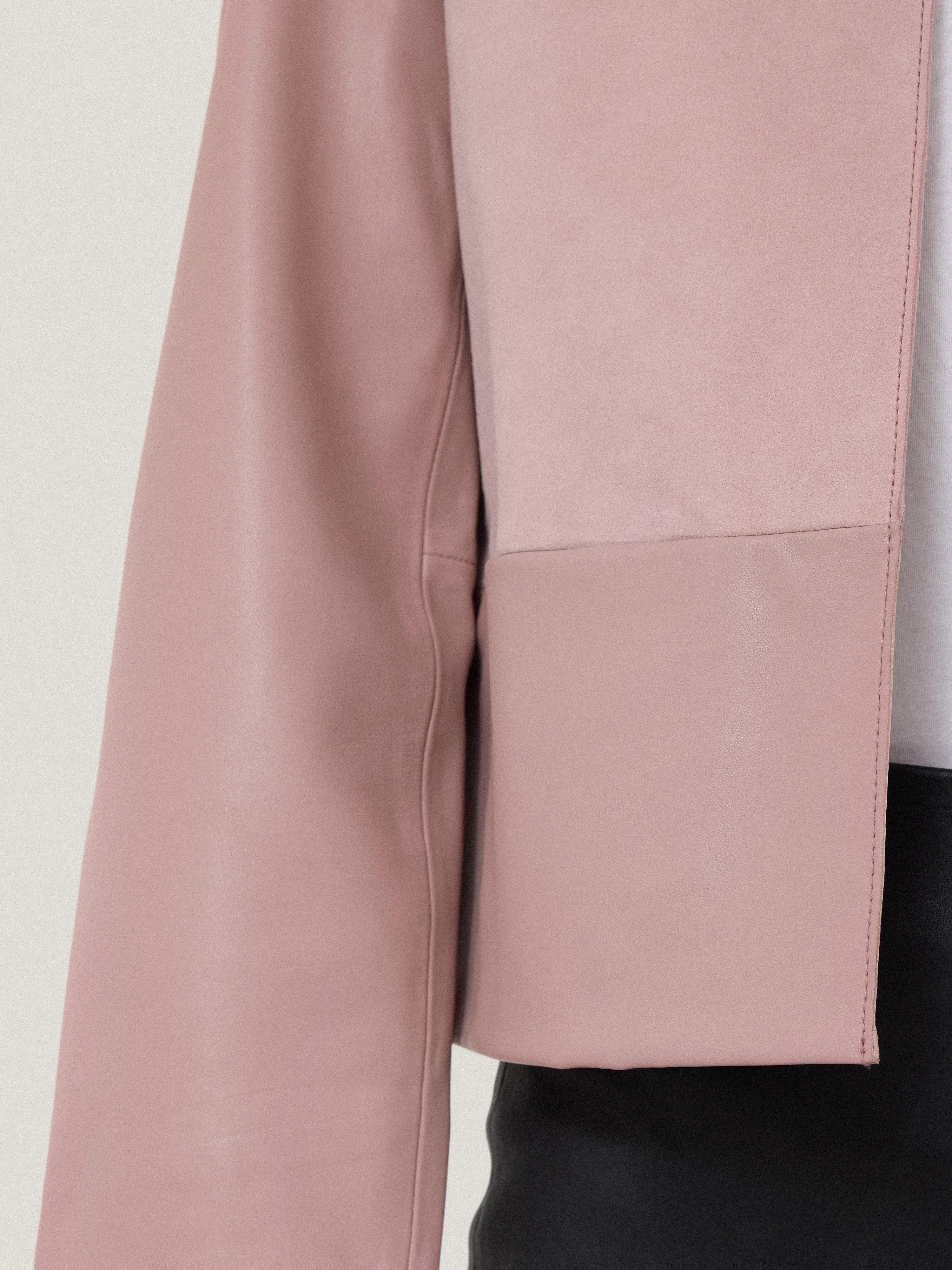 Nakoa Leather Mix Jacket | Pink