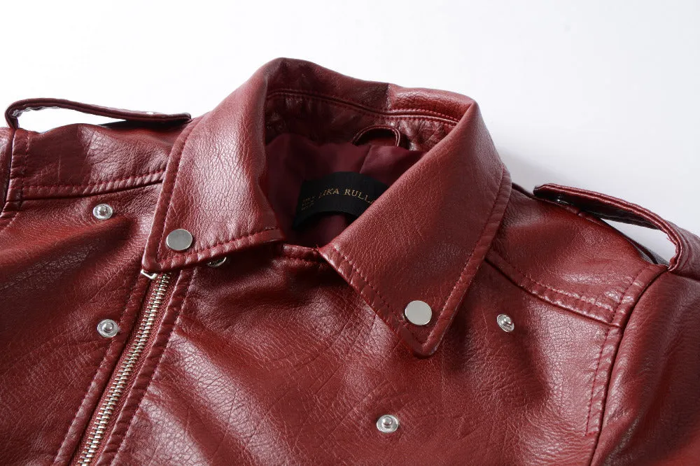 Natalie Faux Leather Cropped Motorcycle Jackets - 5 Colors