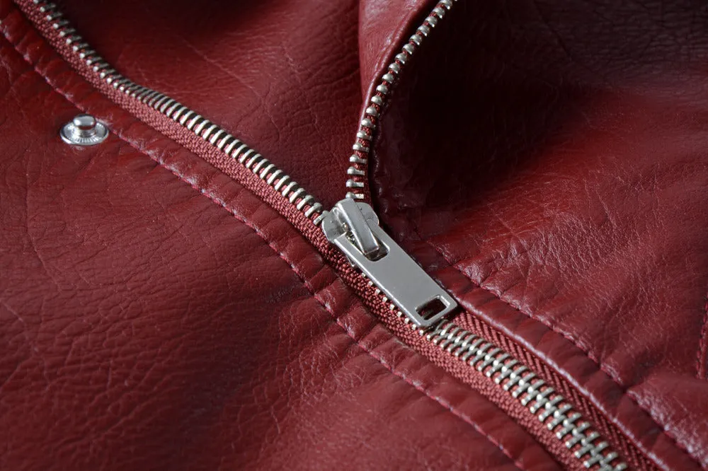 Natalie Faux Leather Cropped Motorcycle Jackets - 5 Colors