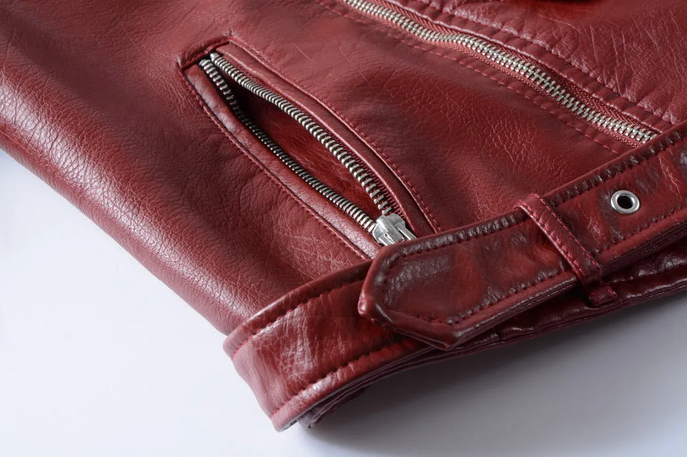 Natalie Faux Leather Cropped Motorcycle Jackets - 5 Colors