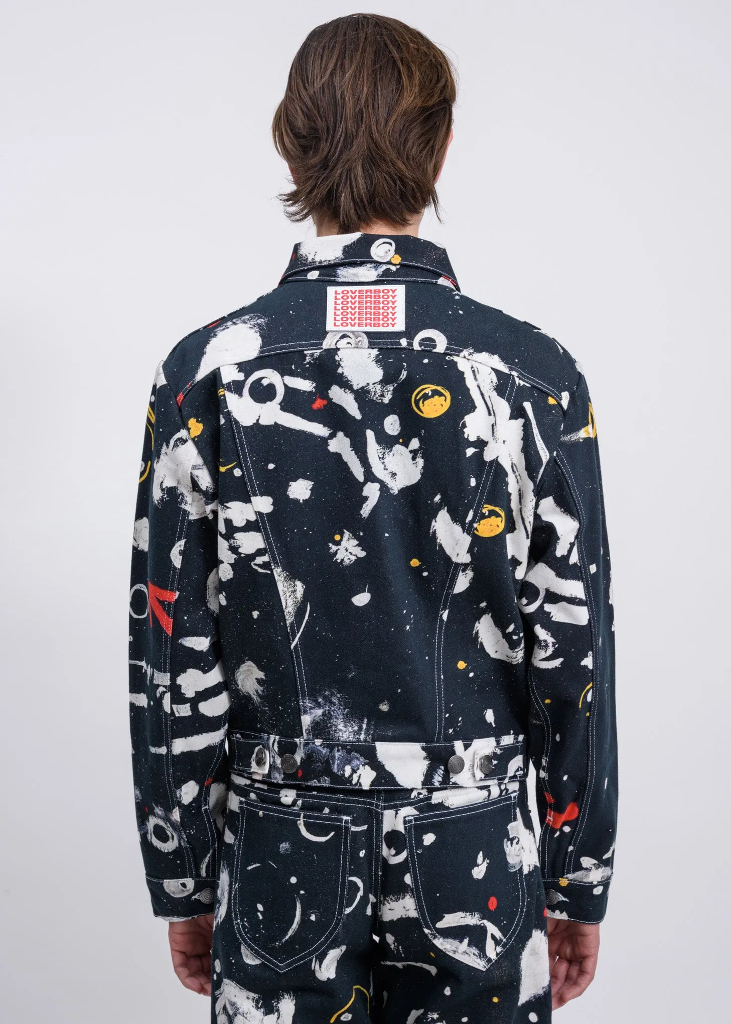 Navy Blue Asteroids Denim Jacket