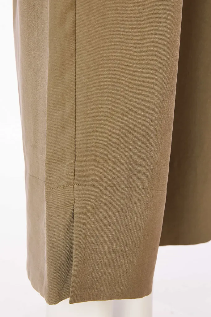 Naya Wide leg Crop Trouser With Slit Army
