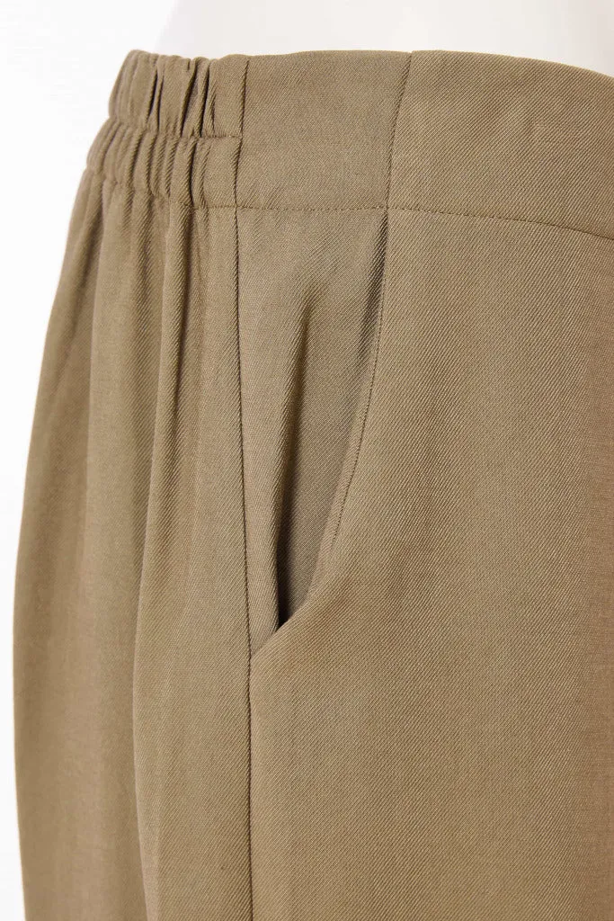 Naya Wide leg Crop Trouser With Slit Army