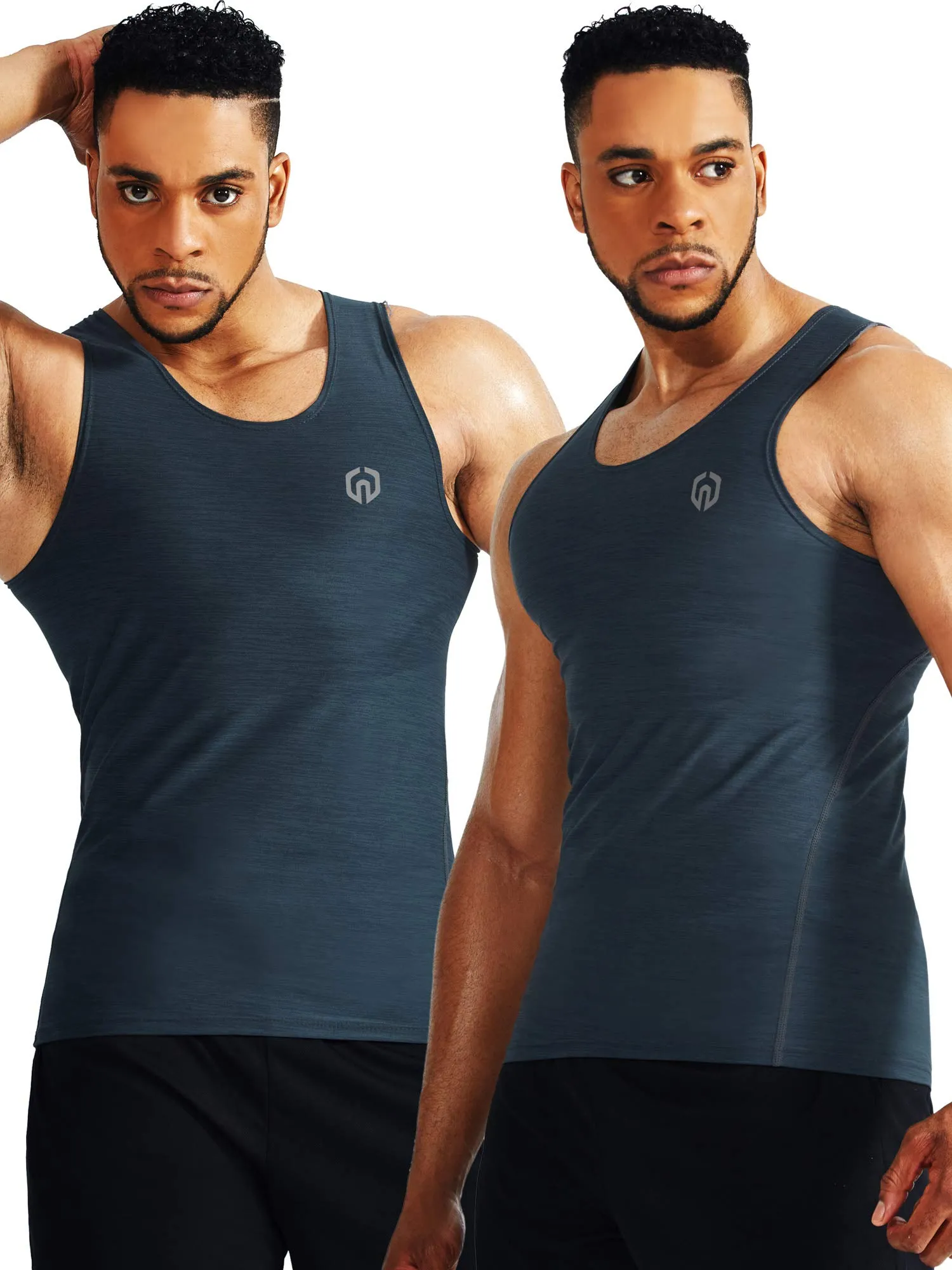 NELEUS Men's 3 Pack Compression Tank Top Tight Muscle Shirts,5074,Light Green/Slate Gray/Red,US S,EU M