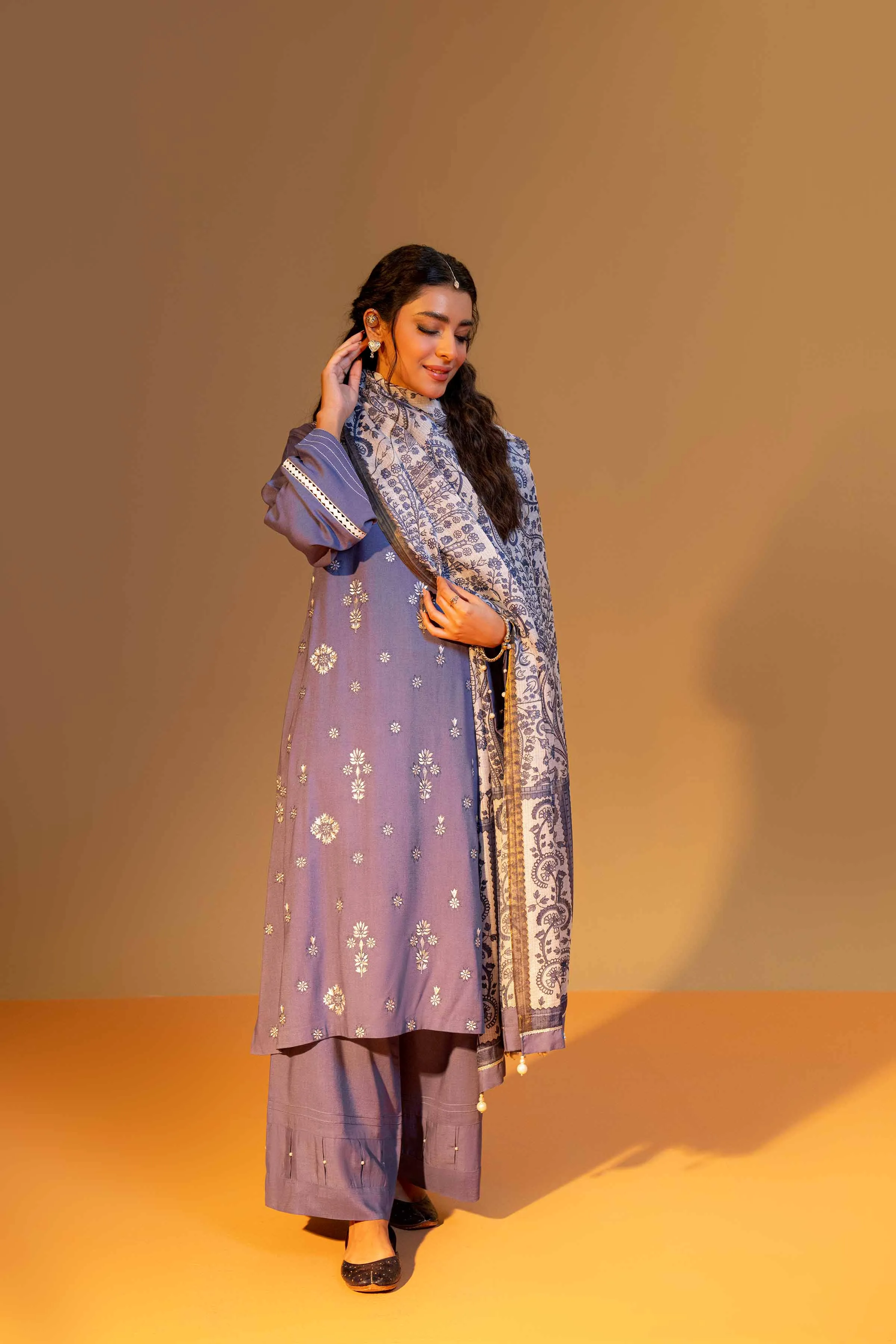Nishat Linen Silk Collection – 3 Piece - Embroidered Suit - 42306460