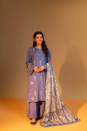 Nishat Linen Silk Collection – 3 Piece - Embroidered Suit - 42306460