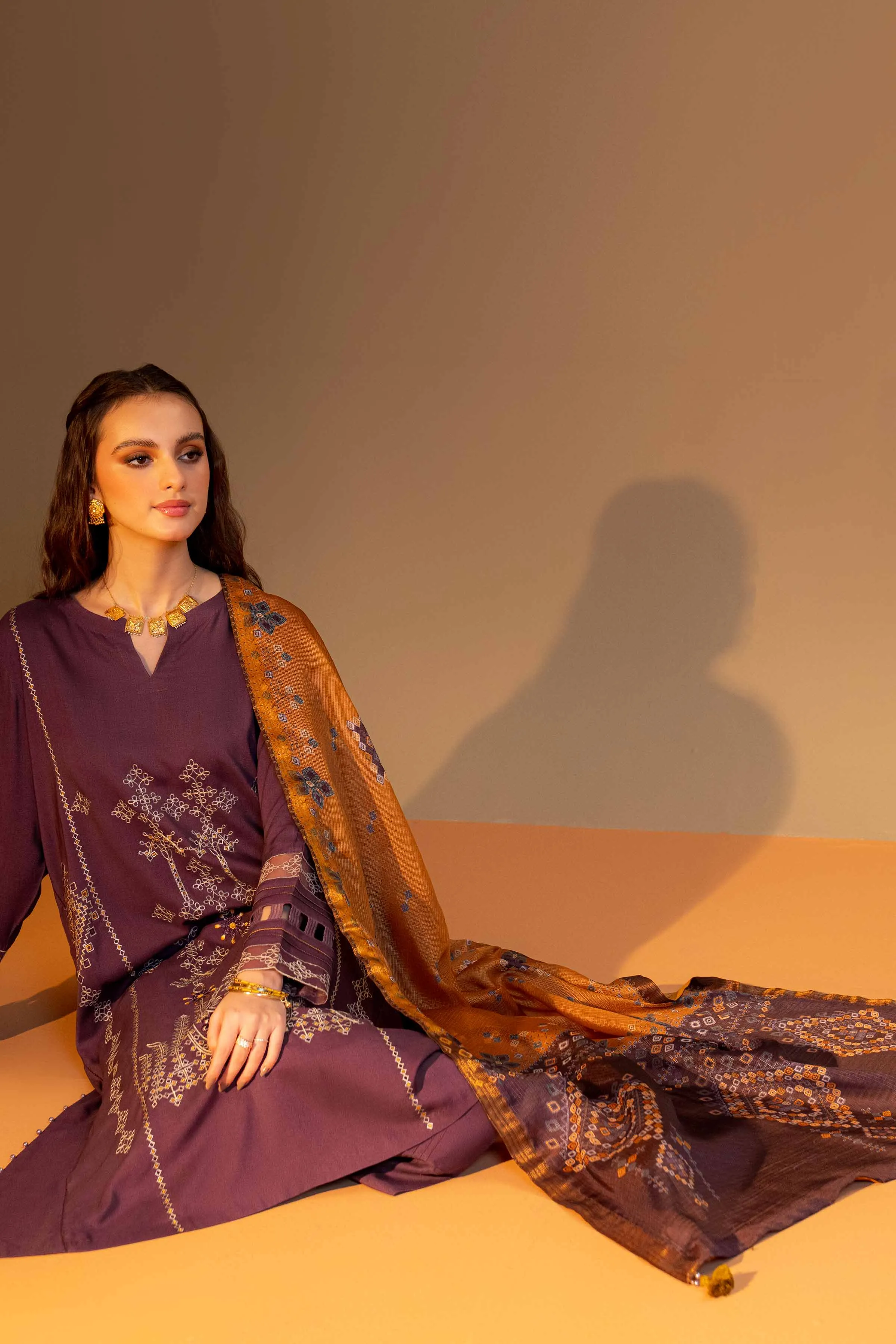 Nishat Linen Silk Collection – 3 Piece - Embroidered Suit - 42306465