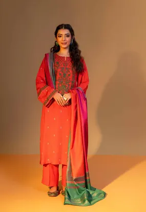 Nishat Linen Silk Collection – 3 Piece - Printed Embroidered Suit - 42306472