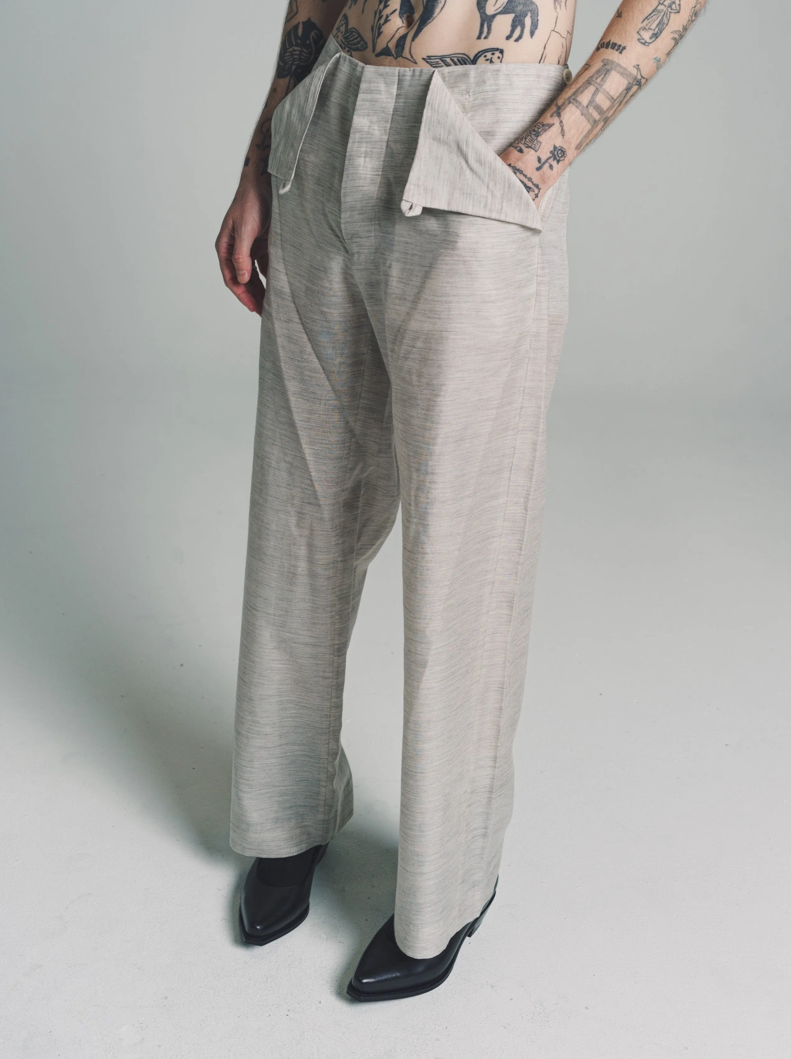 No.205 Heather Grey Yak Blend Trousers