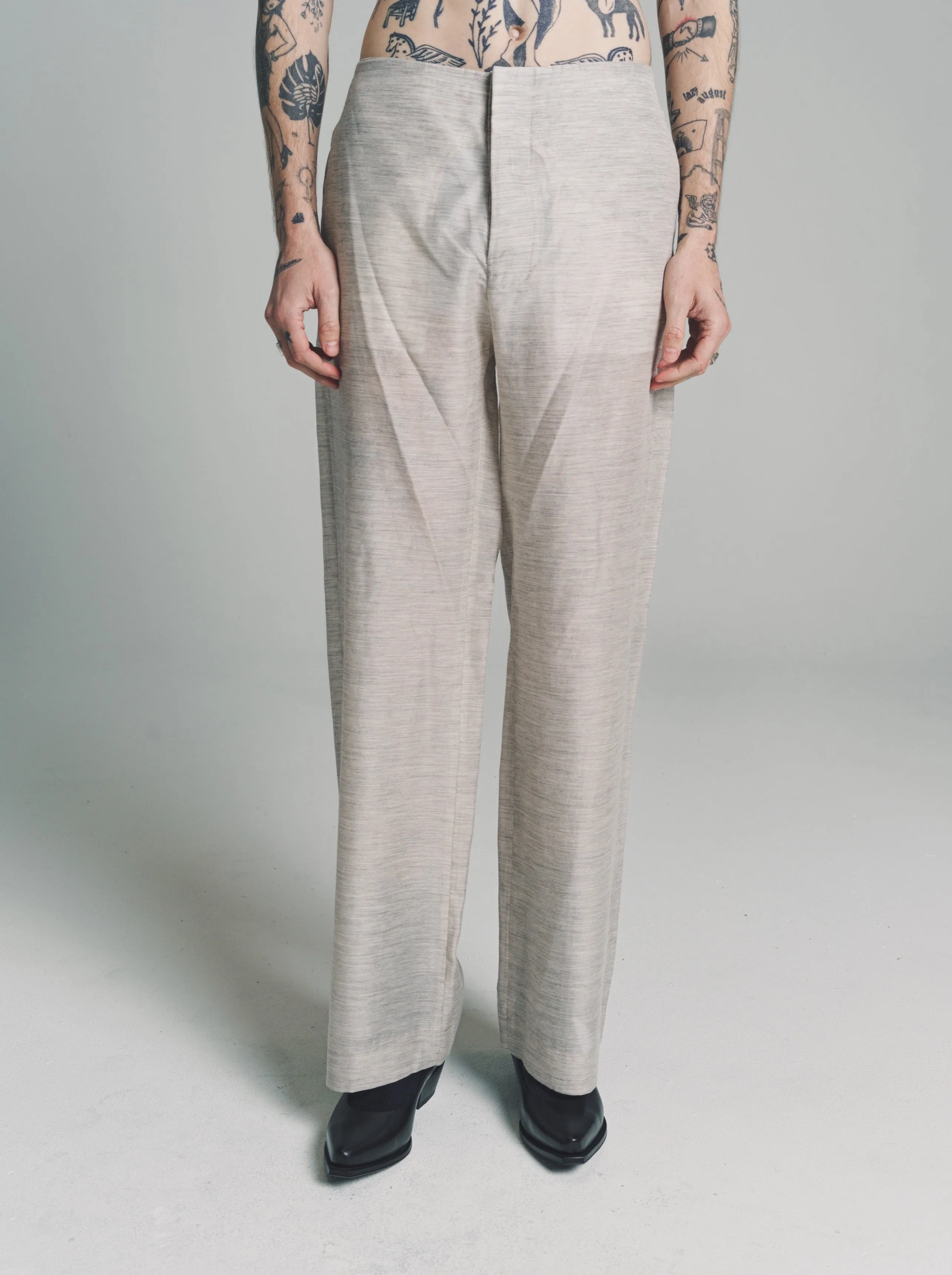 No.205 Heather Grey Yak Blend Trousers